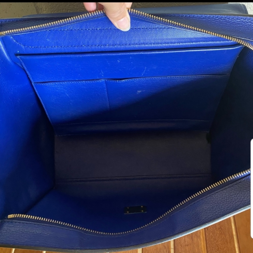 Celine trapeze royal blue leather purse - Picture 7 of 11